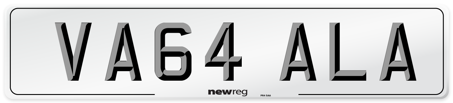 VA64 ALA Number Plate from New Reg